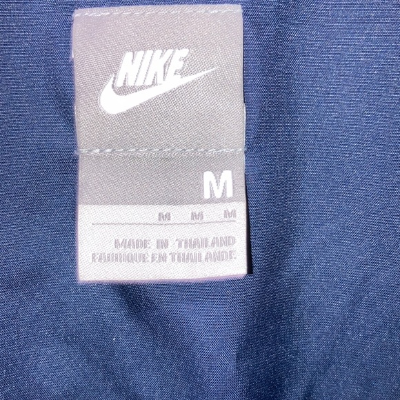 Mens NIKE FullZip NavyBlue WINDBREAKER w/ mesh lining and drawstring bottom Sz M - Picture 2 of 5